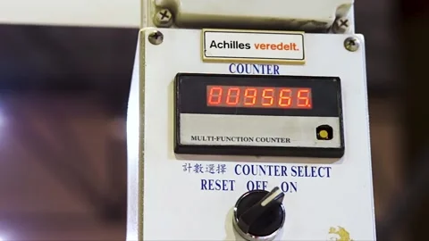 Electronic product counter. Technological control counter.  Stock Footage 167971555