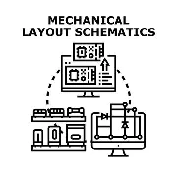 Electronic product development designing and engineering schematics layout 库存插图
