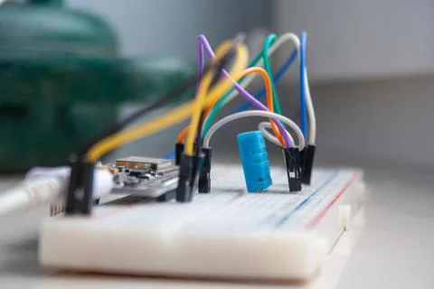 Electronic programming background. Microcontroller project. Arduino electroni Foto stock