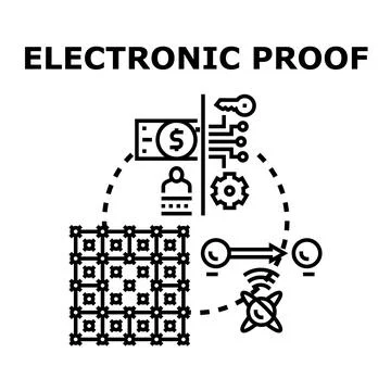 Electronic proof of digital transaction and secure data exchange Stock Illustration