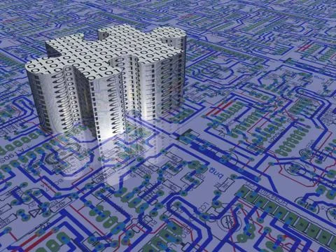 Electronic puzzle Stock Illustration