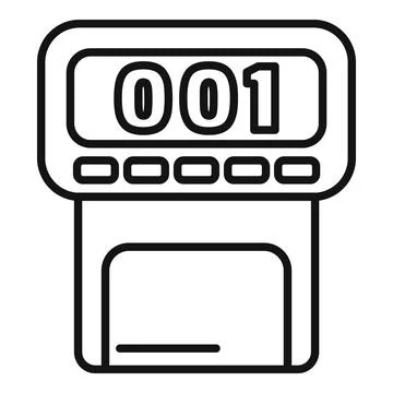 Electronic queue management system is counting customers waiting for service Stock Illustration