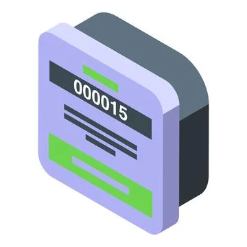 Electronic queue management system showing number displaying on digital scree イラスト素材