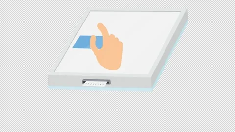 Electronic queue terminal. Animation of the ticket in the queue. Cartoon Stock Footage 168412610