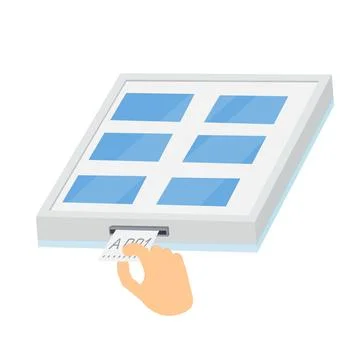 Electronic queue terminal. Stock Illustration