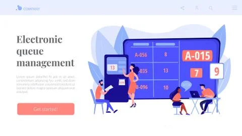 Electronic queuing system concept landing page Illustrazione stock