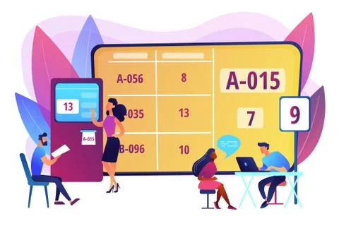 Electronic queuing system concept vector illustration Illustrazione stock