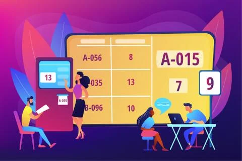 Electronic queuing system concept vector illustration Illustrazione stock