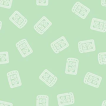 Electronic read book gadget line vector seamless pattern Illustrazione stock