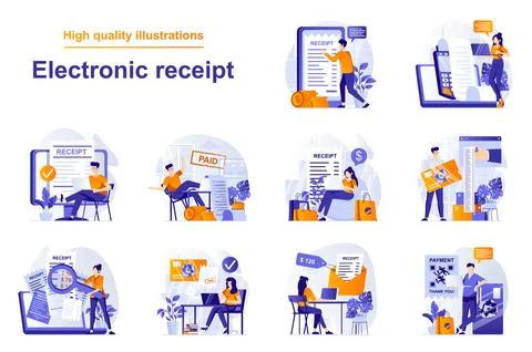 Electronic Receipt Web Illustrations Stock Illustration