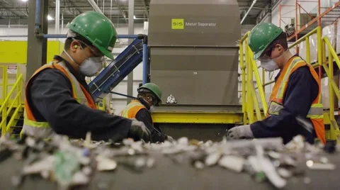 Electronic Recycling Plant - Conveyor Belt 8 Stock Footage
