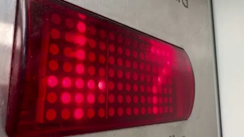 Electronic red elevator floor indicator shows the floor counter from 9 to 1 Stock Footage 320114799