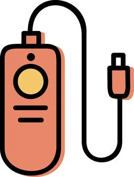 Electronic remote control cable flat icon Stock Illustration