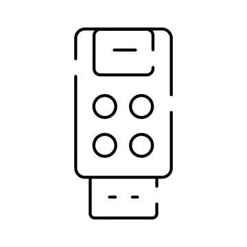 Electronic remote control device line icon illustration Stock Illustration