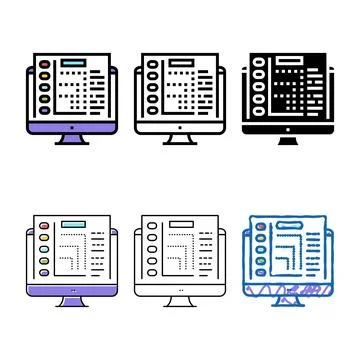 Electronic report color icon vector modern 库存插图