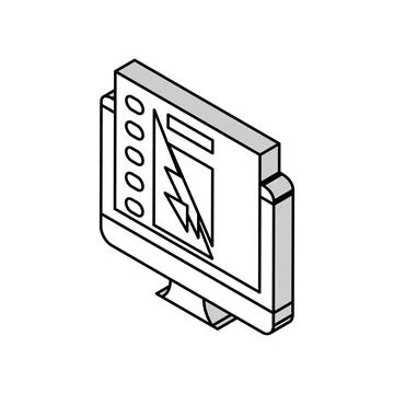 Electronic report isometric icon vector illustration Stock Illustration