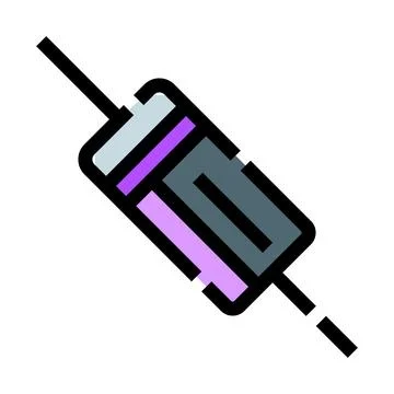 Electronic resistor component creating circuit resistance illustration Stock Illustration
