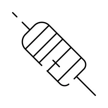 Electronic resistor component creating electrical resistance icon Illustrazione stock