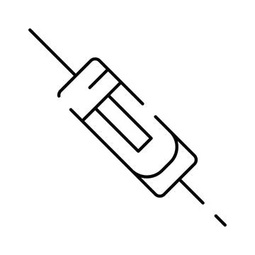 Electronic resistor component creating resistance in circuit diagram Stock Illustration