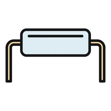 Electronic resistor component flat icon illustration Illustrazione stock