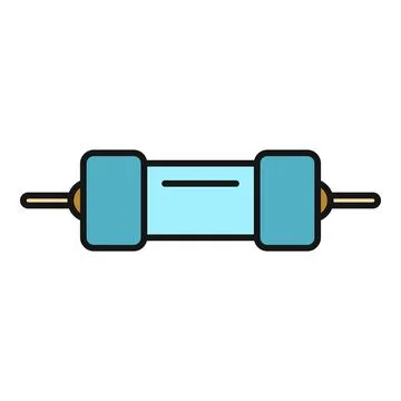 Electronic resistor component regulating electricity current icon Stock Illustration