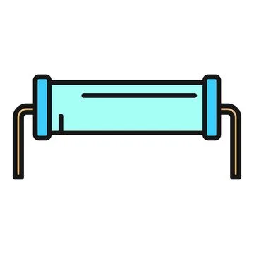 Electronic resistor icon representing electrical resistance technology Illustrazione stock