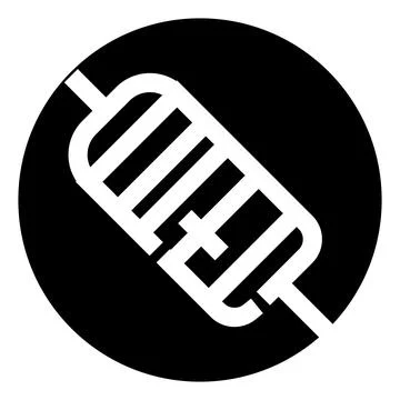 Electronic resistor icon representing electrical circuit component Illustrazione stock