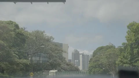Electronic Road Sign Emergency Test Warning With Sydney Skyline in New South Wal Stock Footage 341680547