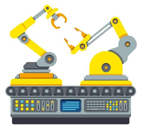 Electronic robot arm device. Complex machinery engineering イラスト素材
