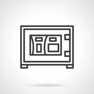 Electronic safe box black line vector icon 스톡 일러스트