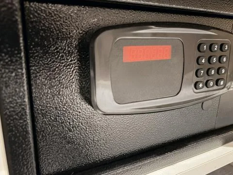 Electronic Safe with Digital Keypad and Red LED Display Fotos de archivo
