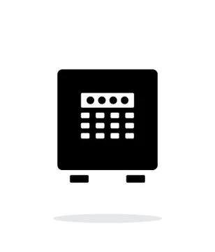 Electronic safe icon on white background. Illustrazione stock