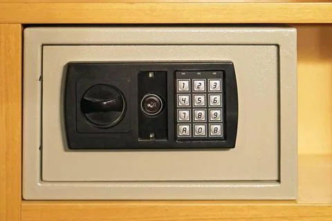 Electronic safe Safe box with digital keypad lock in wardrobe Copyright: x... Stock Photos