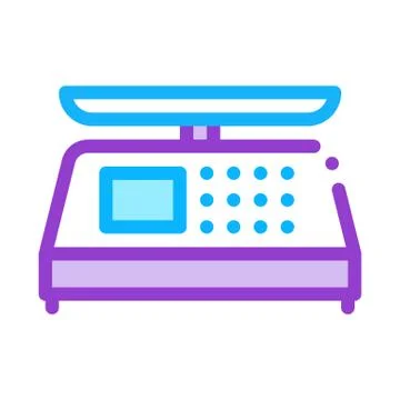 Electronic Scale Icon Vector Outline Illustration Stock Illustration