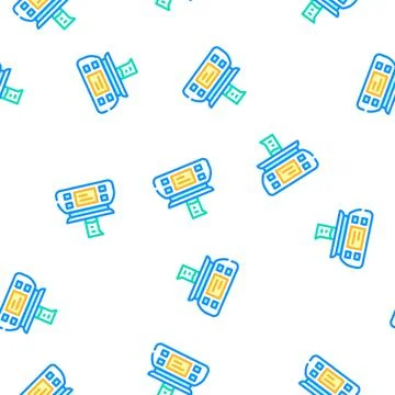 Electronic scale for vaccine vector seamless pattern Illustrazione stock