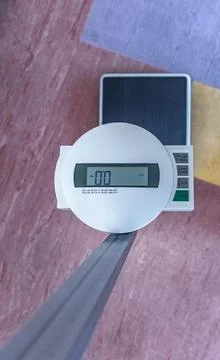 Electronic scale for weighing babies Stock Photos