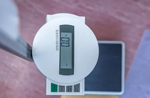 Electronic scale for weighing babies Stock Photos