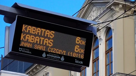 The electronic schedule, the timetable of movement of public transport. Stock Footage 88100592
