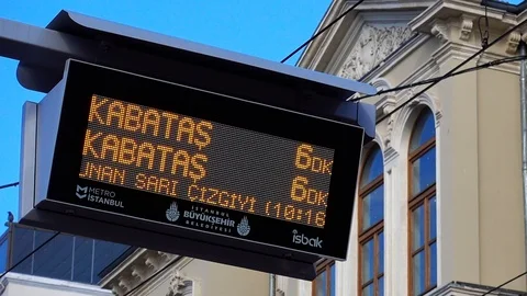 The electronic schedule, the timetable of movement of public transport. Stock Footage 88103393