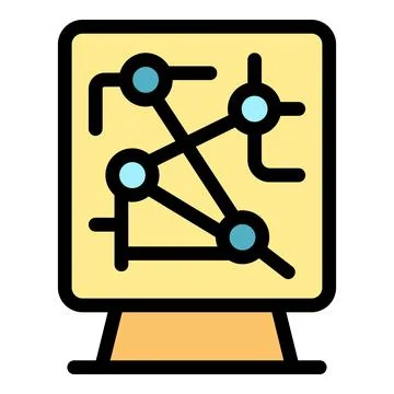 Electronic scheme representing connections on interactive whiteboard Stock Illustration