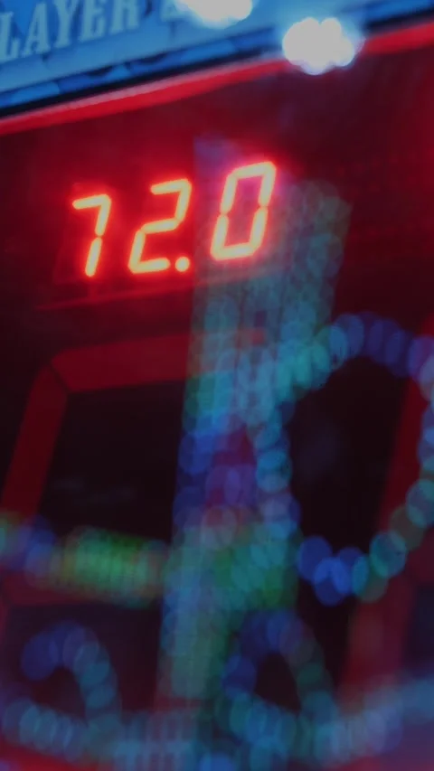 Electronic scoreboard in amusement park. Fun Fair at Night. Amusement Park Stock Footage 316590584