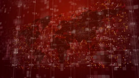 Electronic scoreboard with changing numbers falling down on red background Stock-Footage 237939225