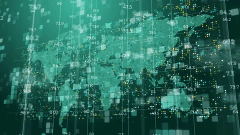 Electronic scoreboard with changing numbers falling down on the background Stock Footage 238519579