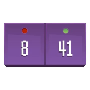 Electronic scoreboard with numbers 8, 41, game score, for school sports hall. Illustrazione stock