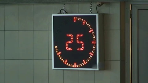 Electronic scoreboard in a swimming pool. Stock-Footage 128360553
