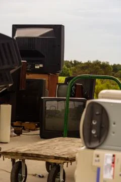 Electronic scrap at the dump Stock Photos