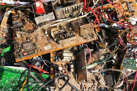 Electronic scrap materials. Stock Photos
