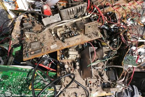 Electronic scrap materials. Stock Photos