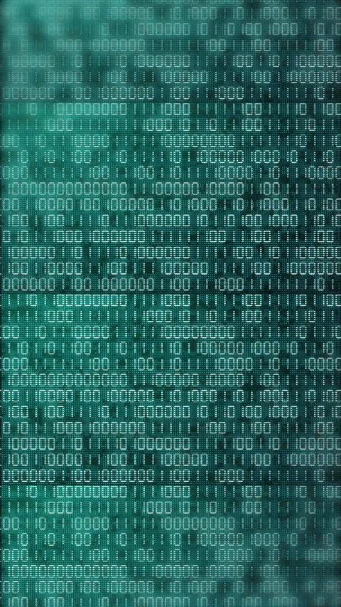 Electronic screen with changing binary code. Green computer display with flicker Stock Footage 275280185
