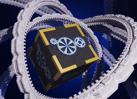 Electronic security concept. Data security. 3d, render, Illustrazione stock